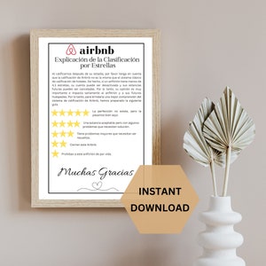 Airbnb Star Rating Guide Sign - Spanish (Digital Download)