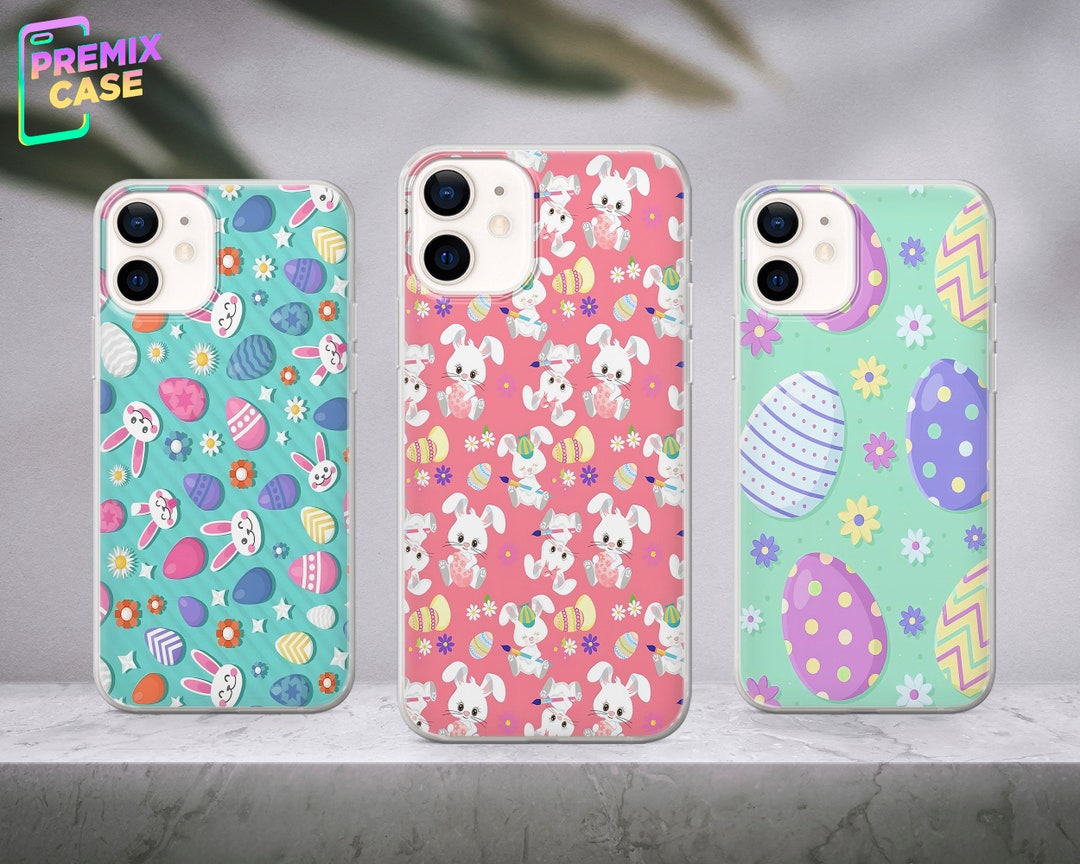 Happy Easter Phone Case Rabbit and Egg Cover for iPhone 14, Xr, 11 Pro
