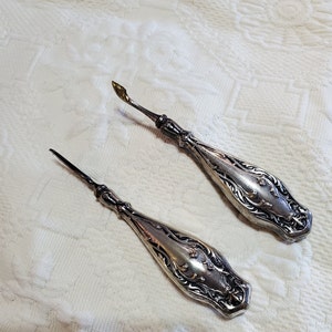 Antique Victorian manicure tools marked German Silver