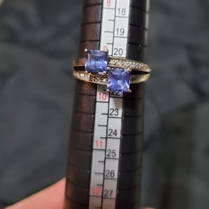 10kt White Gold Sapphire and Diamond ring, September birthstone Ring
