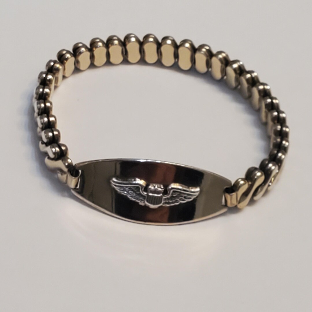 WW2 Airforce Pilot Sweetheart Bracelet, Vintage Gold Filled Military ...