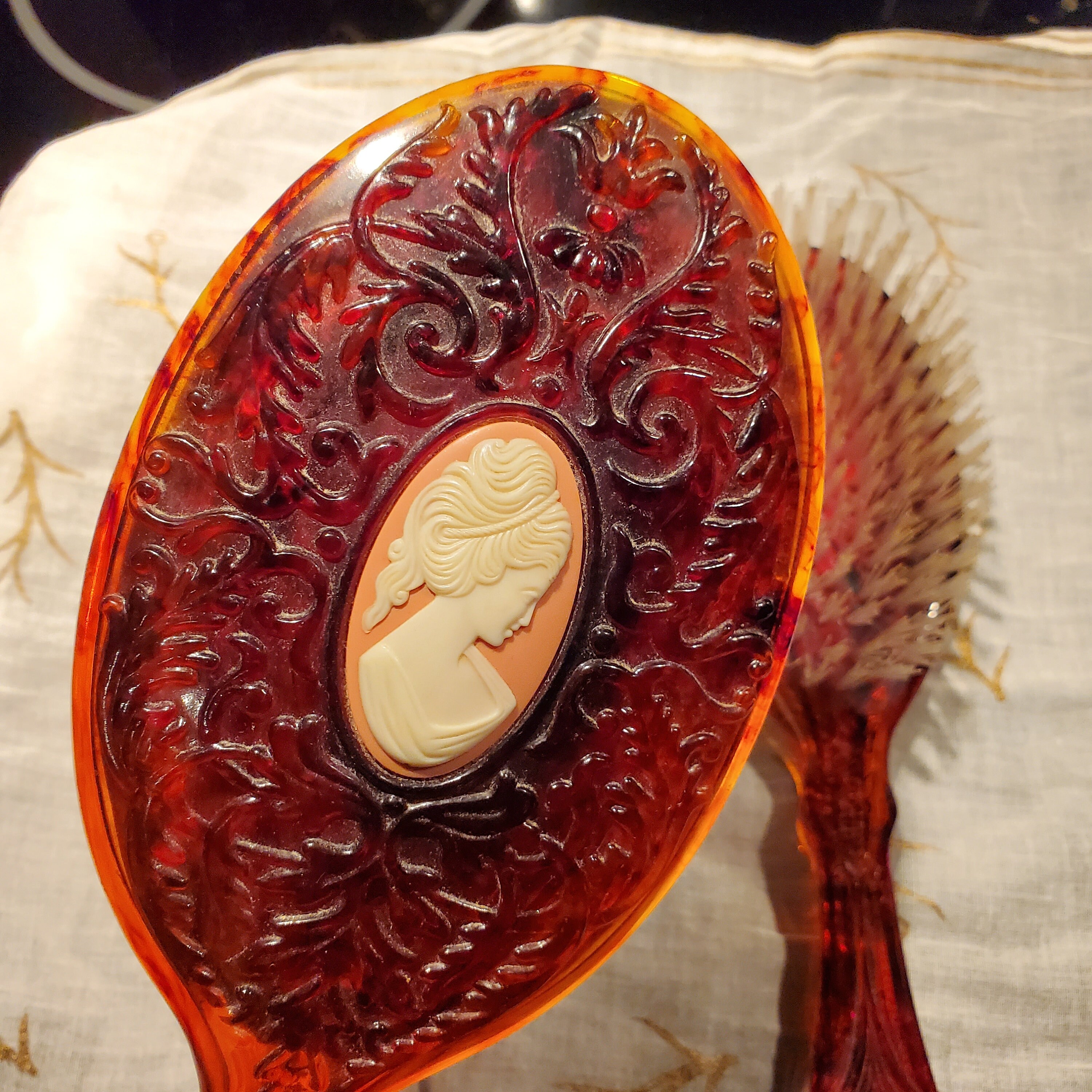 Vintage Avon Cameo Vanity Set, Avon Cameo Mirror, Avon Cameo Brush