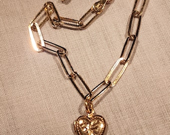 Vintage Gold Filled Locket Charm Bracelet, Love Bracelet, Valentines Gift