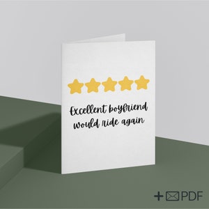 Anniversaire sale à imprimer, carte de Saint Valentin pour petit ami, mari, avis drôle 5 étoiles