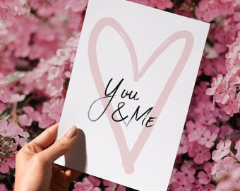 Druckbare Valentinstagskarte - Du und ich, Jubiläumskarte