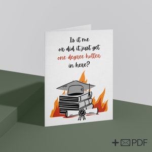 Cartão de formatura engraçado para impressão - chapéu e cartão de diploma