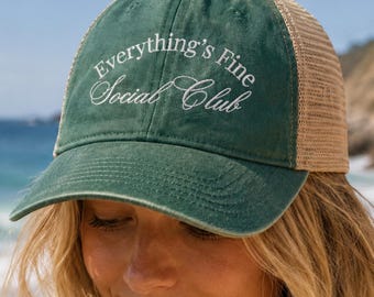 Embroidered Hat for Women Funny Hat Snap Back Cap for Beach Vacation Outfit Trendy Hat Gift for Friend Birthday Gift Idea Summer Hat Cute