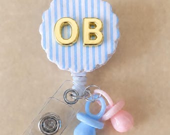 OB Nurse Badge Holder OB Nurse Gift Idea MidWife Name Tag Holder Work ID Postpartum Nurse Accessory Labor and Delivery Unit Gift Bulk