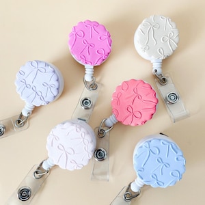 Clay Badge Reel Bow Badge Reel Cute Badge Clip Coquette Nurse Essential for Work Accessory for Badge Id Holder Personalized Nurse Gift