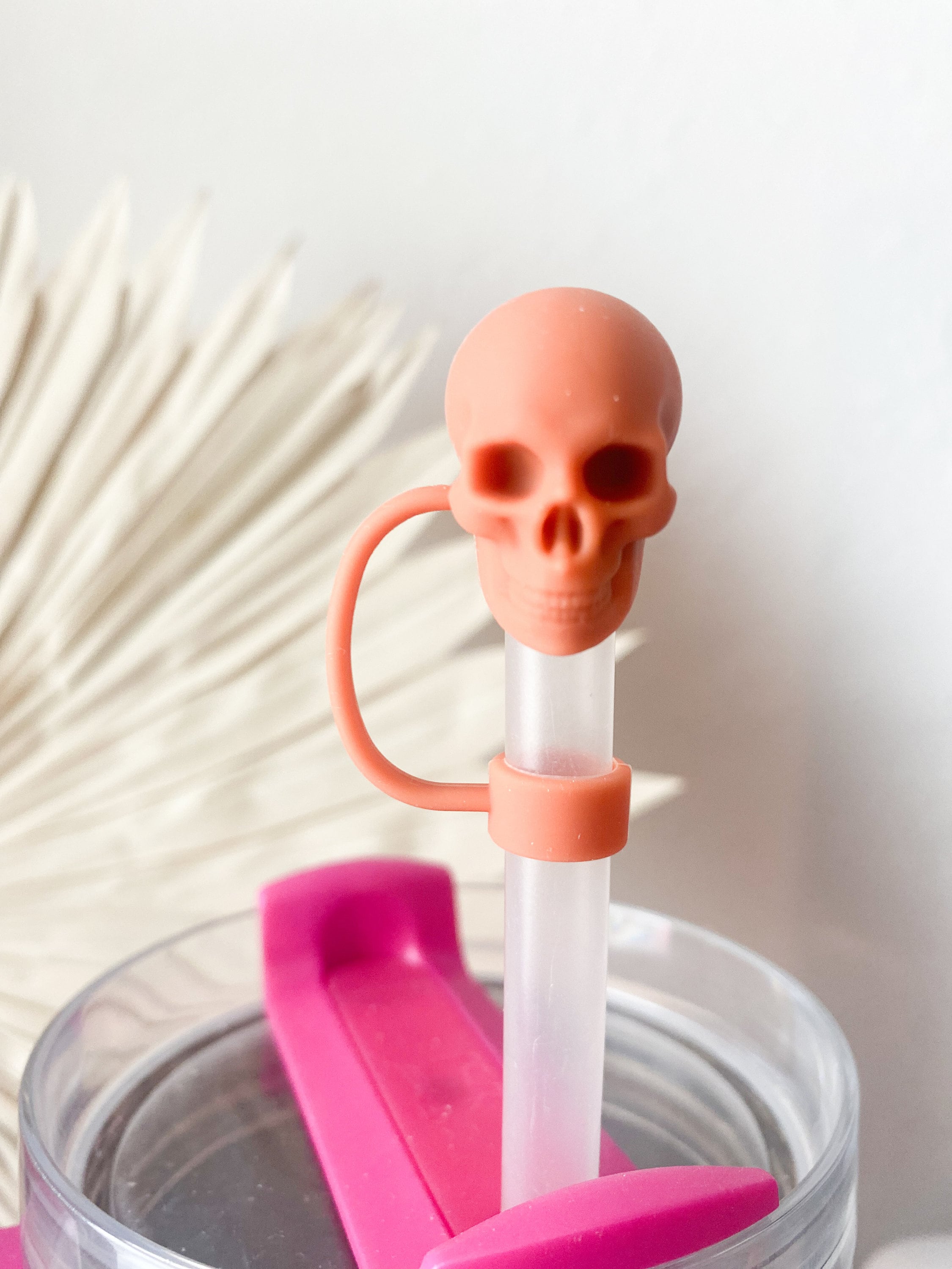 (Set of 2pcs)Skeleton Straw Topper for Tumbler Accessories for Straw Topper Cute Halloween Straw Topper Cap for Straw Accessories Fall Topper