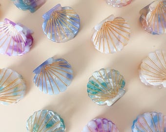 Mini Shell Clip for Girl Mermaid Themed Party Favor for 4 year Old Girl Hair Clip Small Hair Accessory for Table Party Decor Beach Party