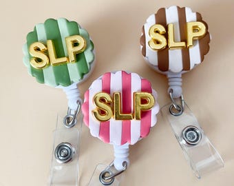 Slp Badge Holder Custom Colorful Badge Reel Cute Slp Gift Idea Speech Therapy Graduation Gift Speech Therapist Accessory Speech Teacher Gift