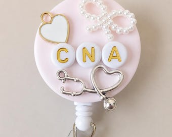 ID Badge Clip Custom Name Tag Holder CNA Gift Idea for Med School Graduate ICU Nurse Gift Preppy Badge Reel Name Tag Hospital Staff Gift