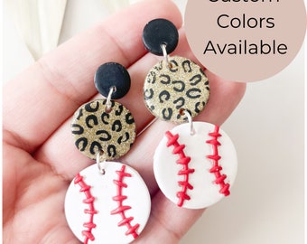 Baseball Mom Gift Sparkle Baseball Earring Polymer Clay Sports Earring Baseball Jewelry Game Day Earring Team Spirit Baseball Team Earring