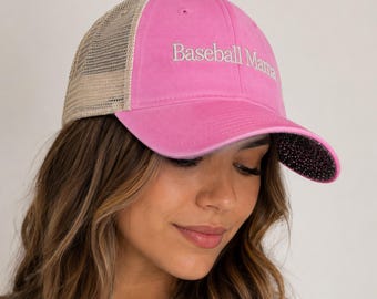 Baseball Mama Hat Embroidered Baseball Hat Women Trendy Hat Cute Snapback Hat Everyday Hat Casual Gift for Sports Mom Baseball Game Hat