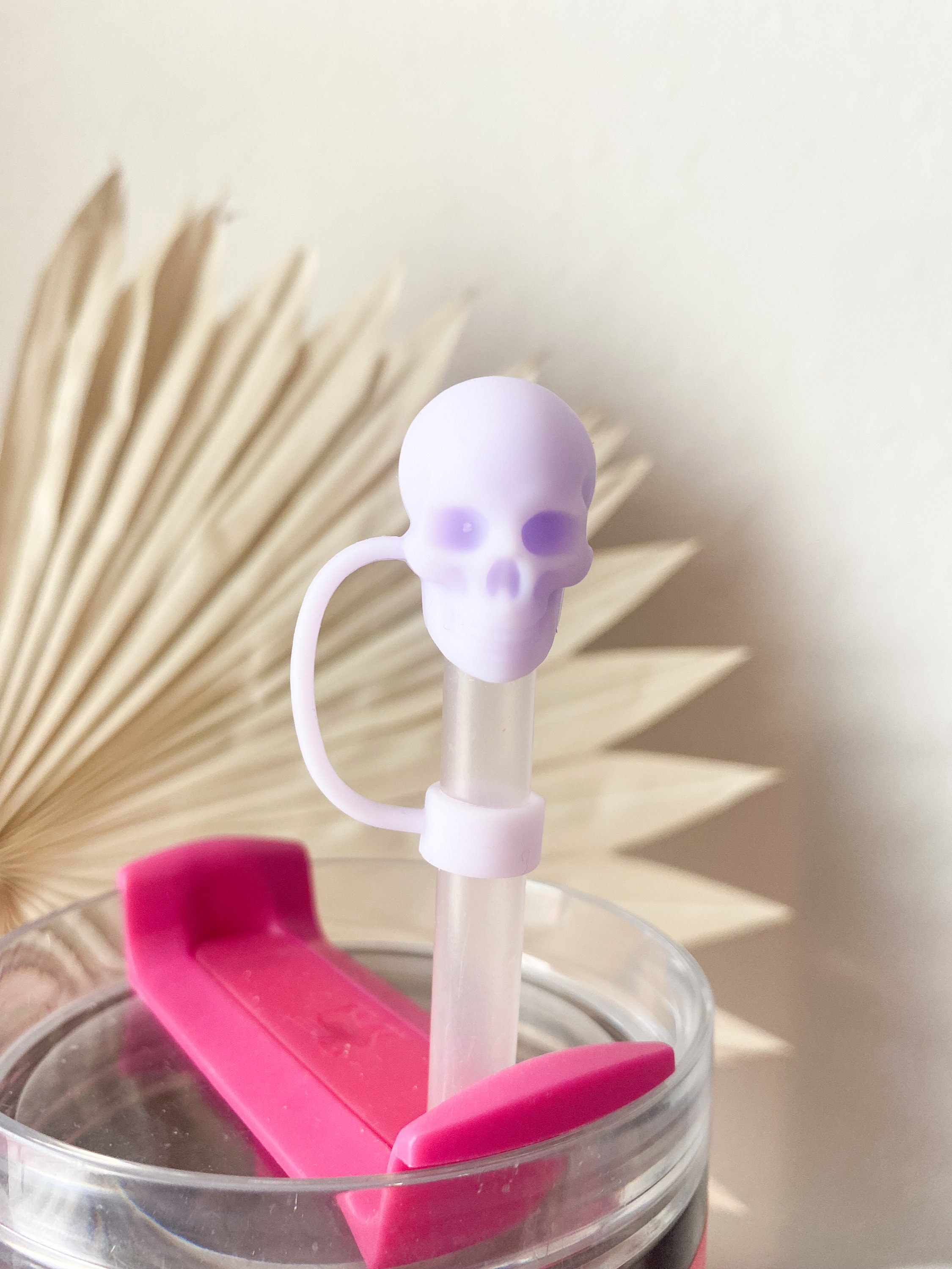 (Set of 2pcs)Skeleton Straw Topper for Tumbler Accessories for Straw Topper Cute Halloween Straw Topper Cap for Straw Accessories Fall Topper