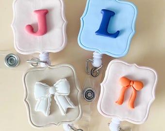 Badge Reel Trendy Badge Clip with Initial Badge Reel Cute Nurse Essential for Work Accessory for Badge Id Holder Personalized Nurse Gift