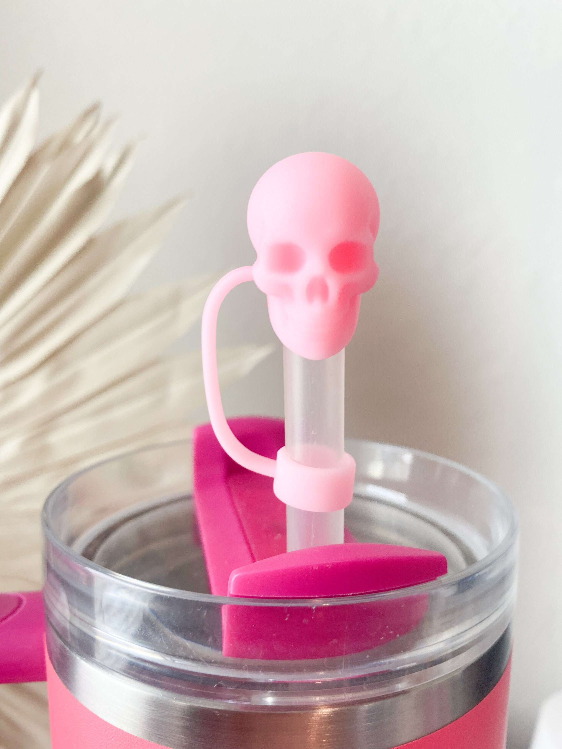 (Set of 2pcs)Skeleton Straw Topper for Tumbler Accessories for Straw Topper Cute Halloween Straw Topper Cap for Straw Accessories Fall Topper