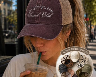 Embroidered Hat for Women Funny Hat Snap Back Cap for Beach Vacation Outfit Trendy Hat Gift for Friend Birthday Gift Idea Summer Hat Cute
