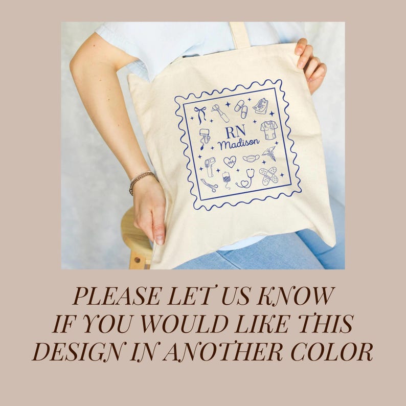 Nurse Tote Bag Personalized RN Gift Idea for Nurse Appreciation Gift for Nursing Student School Bag Nurse Graduation Gift LPN Graduate image 5