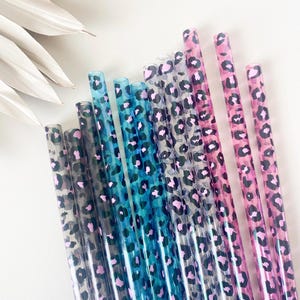 Stanley Replacement Straw Leopard Print Multicolored Straw for Stanley Cup Accessories Cute Stanley Straw Reusable Colored Straw for Tumbler