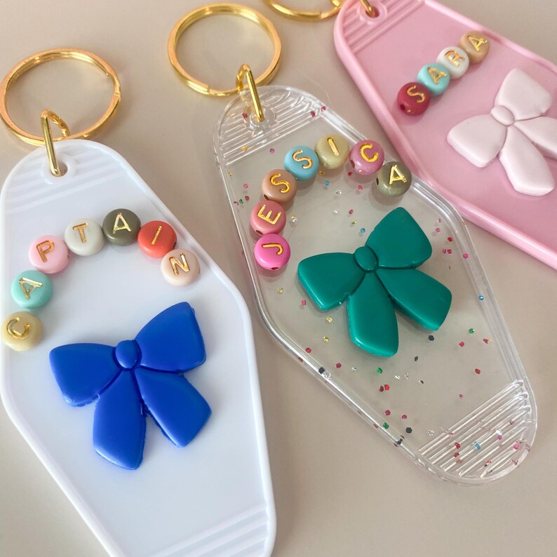 Bow Cheer Keychain for Team Gift Idea for Cheerleader Gift Tag for