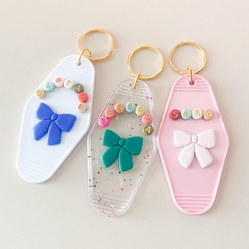 Bow Cheer Keychain for Team Gift Idea for Cheerleader Gift Tag for