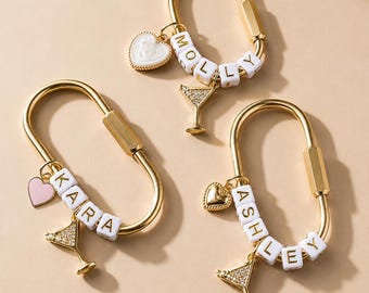 Bride in a Tini Bit Bachelorette Party Favor Keychain for Bridal Party Favor Idea Martinis and Bikinis Bag Tag Charm Accessory for Purse