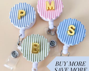 Badge Reel Trendy Badge Clip with Initial Badge Reel Cute Nurse Essential for Work Accessory for Badge Id Holder Personalized Nurse Gift