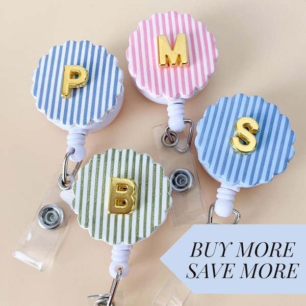 Badge Reel Trendy Badge Clip with Initial Badge Reel Cute Nurse Essential for Work Accessory for Badge Id Holder Personalized Nurse Gift