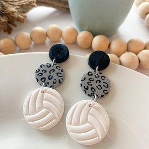 Volleyball Mom Earring for Sports Mom Gift Handmade Clay Earring Dangle Volleyball Gift for Mom Polymer Clay Sports Earring Lightweight