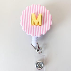 Badge Reel Trendy Badge Clip with Initial Badge Reel Cute Nurse Essential for Work Accessory for Badge Id Holder Personalized Nurse Gift