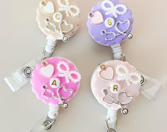 Nurse Badge Reel Cute Badge Holder Preppy Nurse Accessories for Work Bestie Gift Nurse Appreciation Gift for New Nurse Graduation Gift Idea