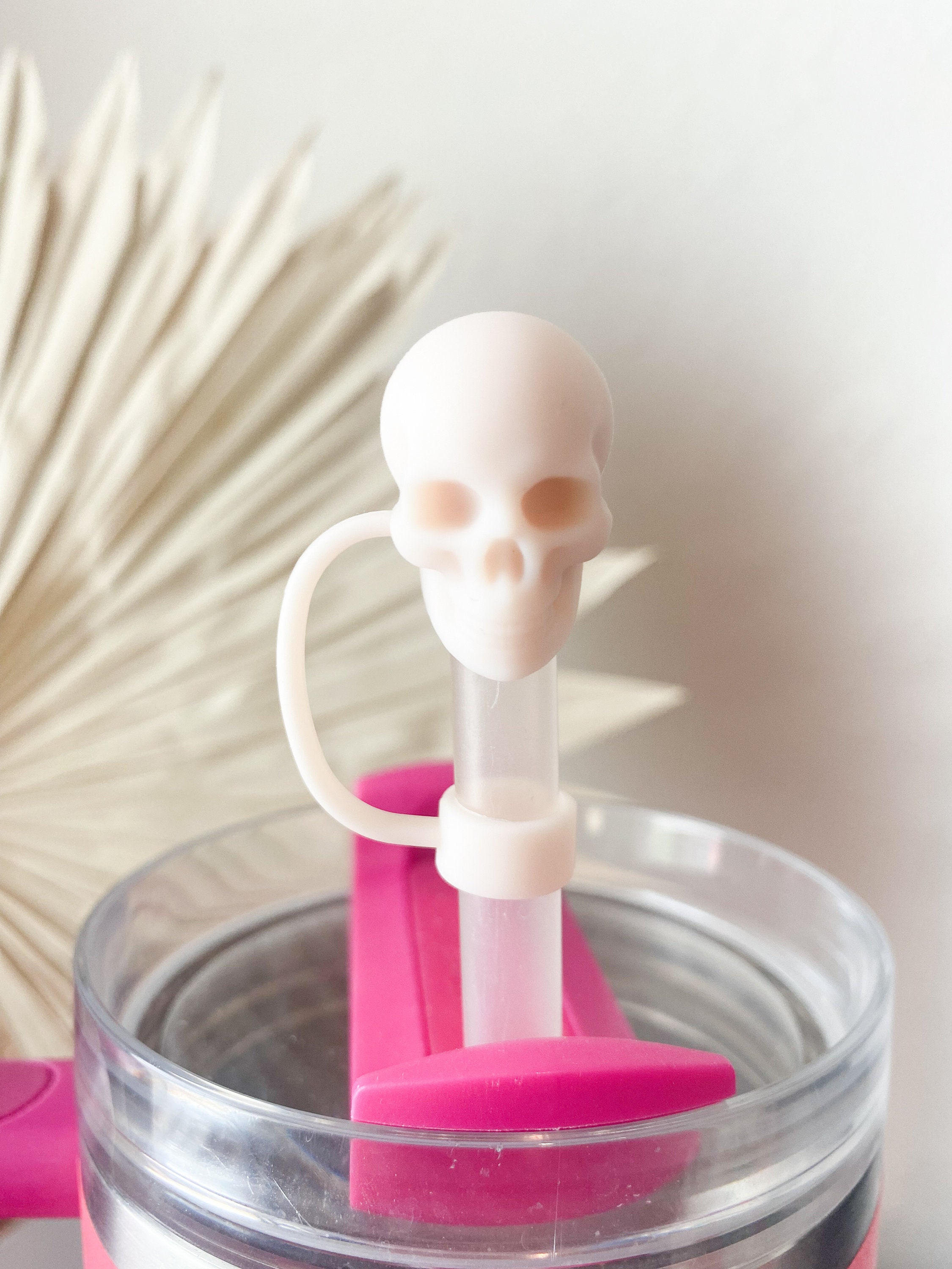 (Set of 2pcs)Skeleton Straw Topper for Tumbler Accessories for Straw Topper Cute Halloween Straw Topper Cap for Straw Accessories Fall Topper