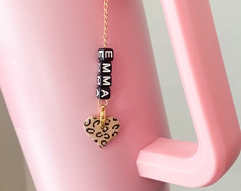 Stanley Charm for Handle Cup Accessories for Her Gift for Animal Lover Leopard Print Stanley Tumbler Charm Unique Gift for Women Name Charm