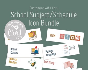 Homeschool Schedule Cards: Visual Routine Icons, Editable Template (PDF)