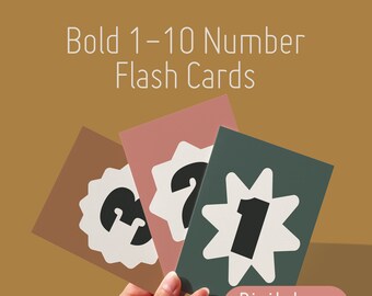Numbers 1-10 Flashcards: High-Contrast Design, Preschool Education (Digital Download)