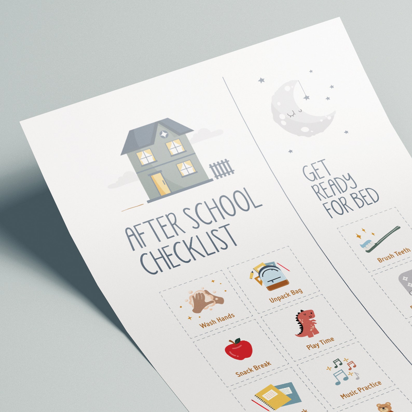 After School Routine Chart, Printable Visual Routine &amp; Chore Chart for ...