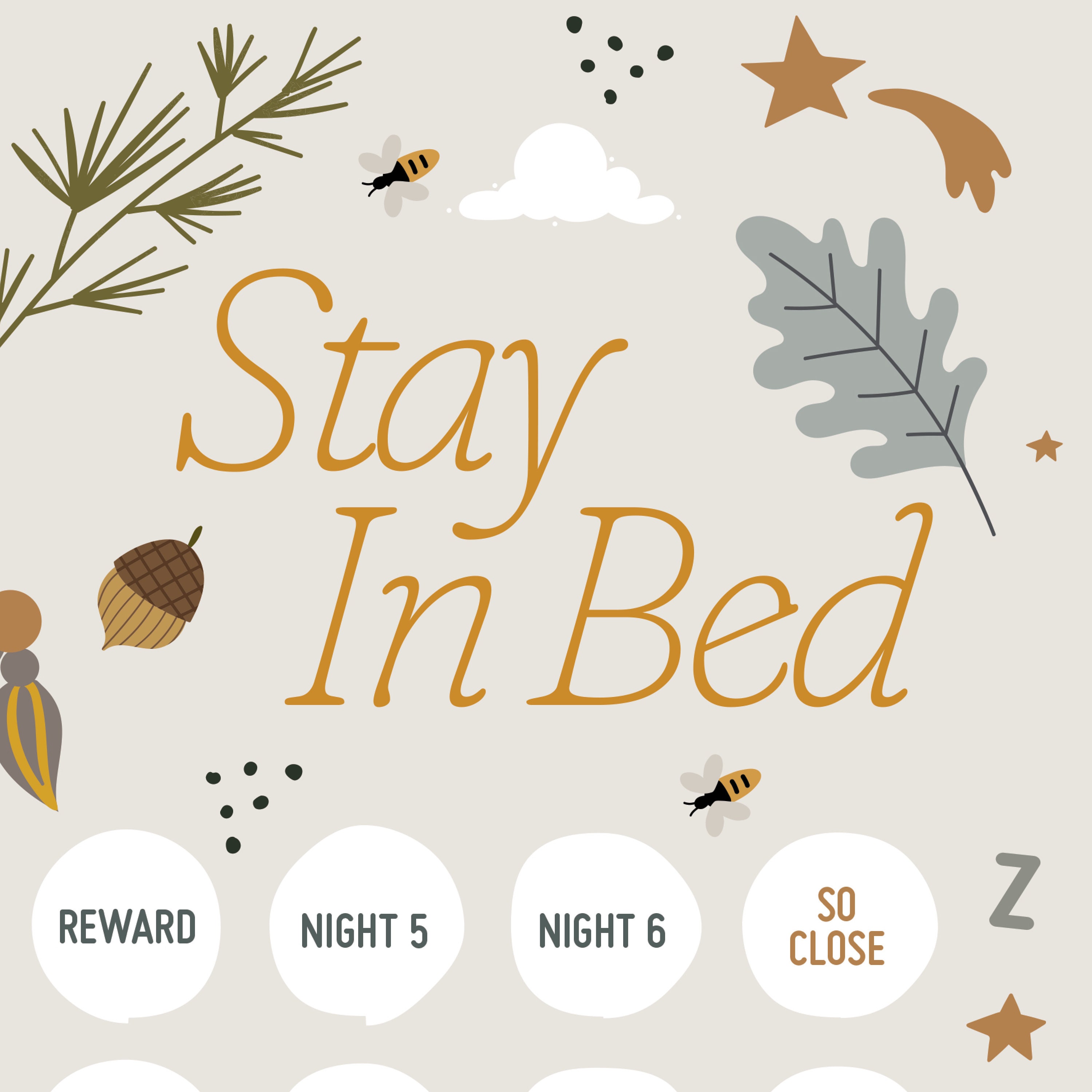 Stay in Bed Chart, Sleepy Bear, Printable Bedtime Training Reward Chart ...