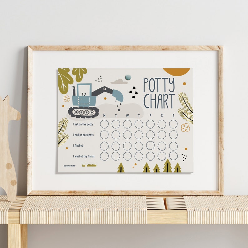 Potty Chart Truck, Printable Potty Training Reward Chart for Kids ...