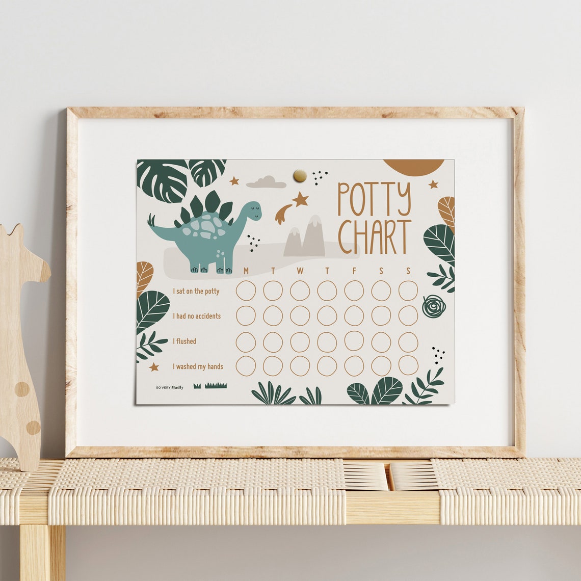 Dinosaur Potty Chart, Printable Potty Training Reward Chart for Kids ...