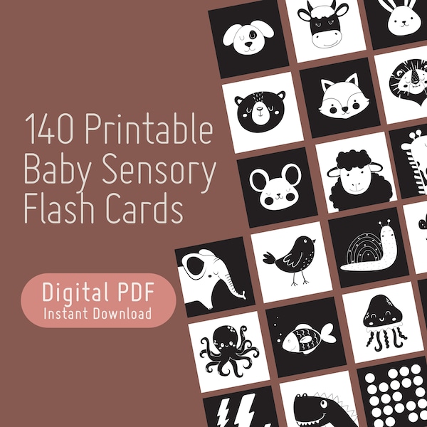 Flashcards for Baby, Vibrant High-Contrast Learning Tool for Baby, Instant Download Educational Resource, PDF