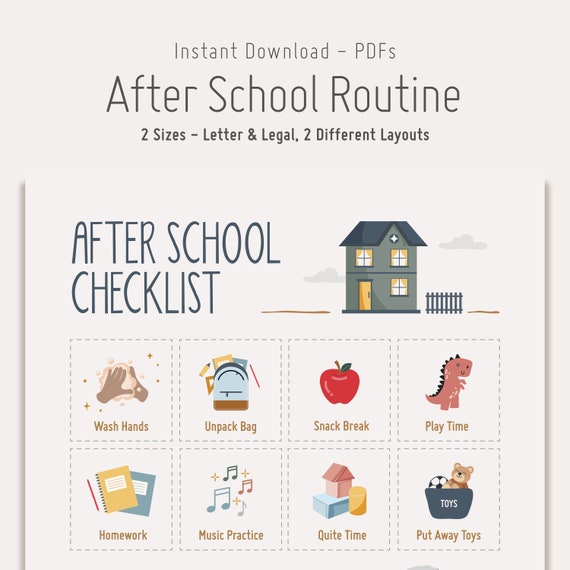 After School Routine Chart: Visual Checklist (PDF Download)