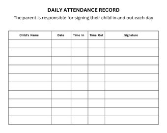 Registro de asistencia diaria-Guardería