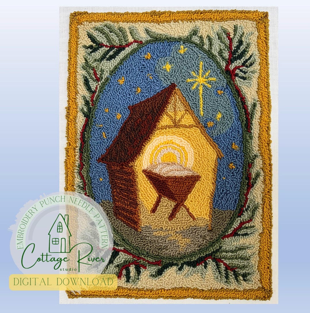 Christmas Punch Needle Pattern DIGITAL Download, "silent Night in a ...