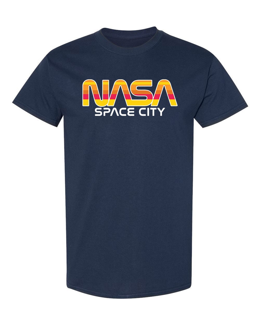 Houston Champ Texas Flag Astronaut Space City T Shirt 100% Cotton