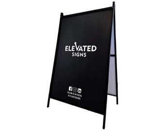 Sandwich Board – Metal A-Frame Sidewalk Sign – Pavement Signage – Wedding Welcome Sign – Outdoor Store Sign – Business Sign – Black