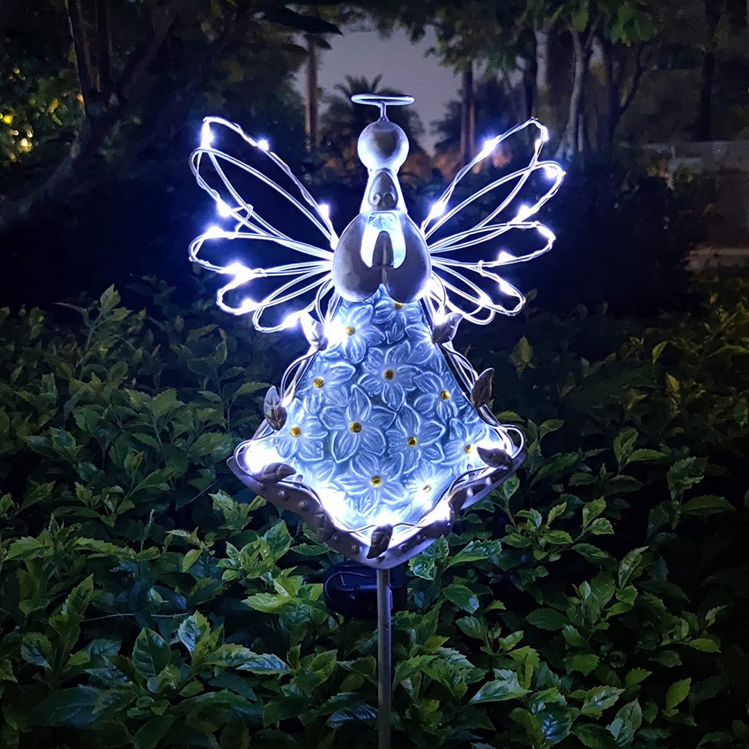Angel Solar Garden Lights Outdoor Decorative Solar Etsy