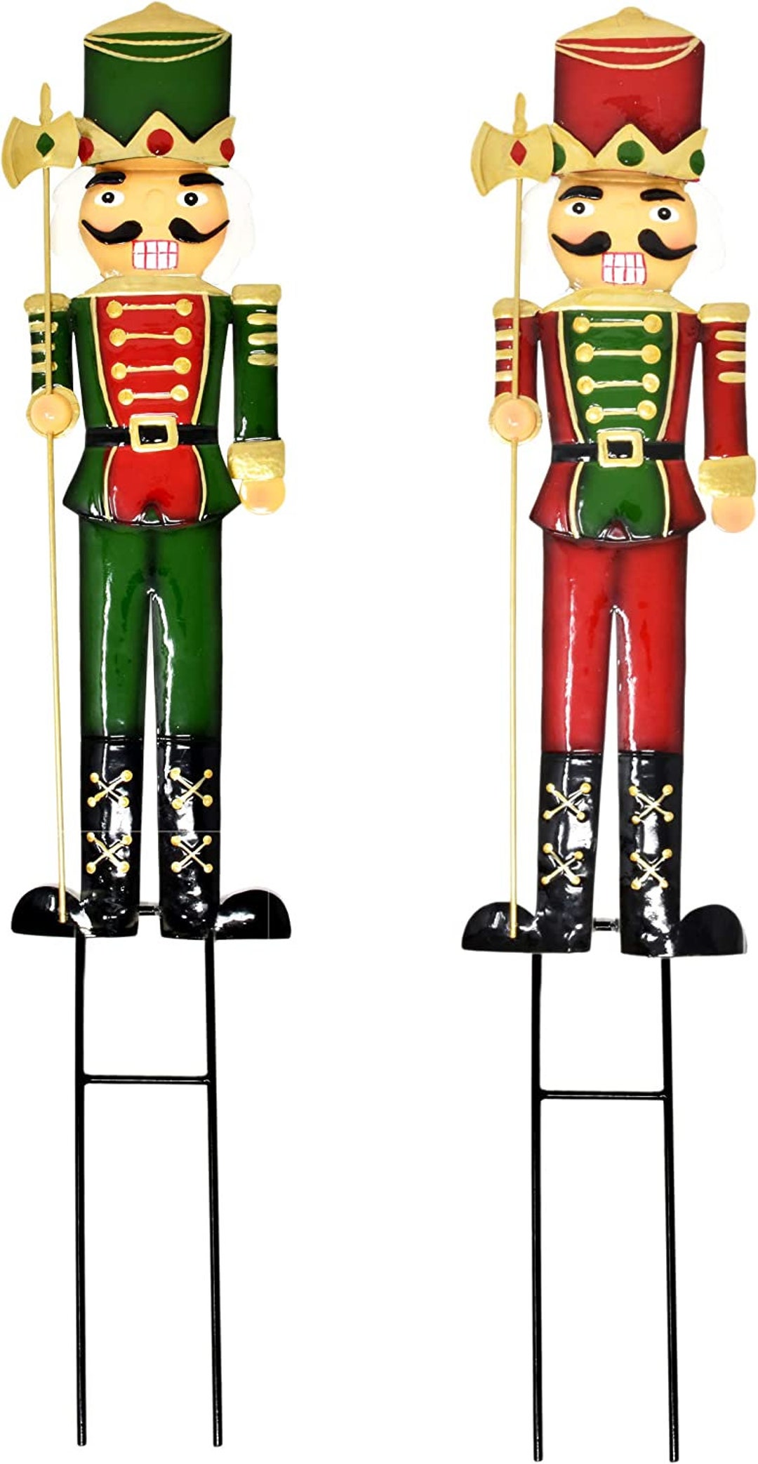 Christmas Yard Stakes Metal Soldier Outdoor Decorations Lawn Etsy