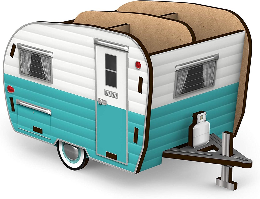 Happy Camper Vintage Camper Pencil Holder White and Blue - Etsy